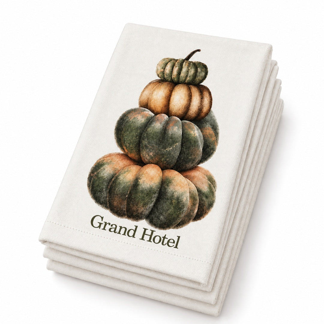 Grand Hotel Stacked Pumpkins - Set of 4 Cotton Napkins