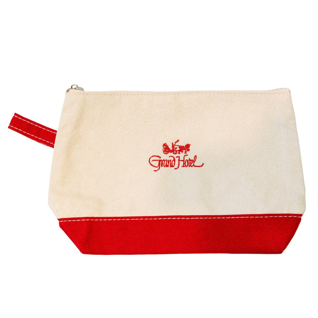 Cosmetic Bag Red Canvas - Grand Hotel Logo
