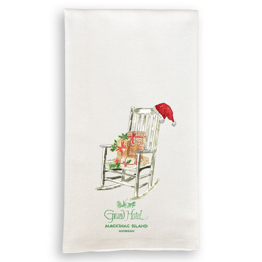 Kitchen Towel - Rocking Chair with Santa Hat