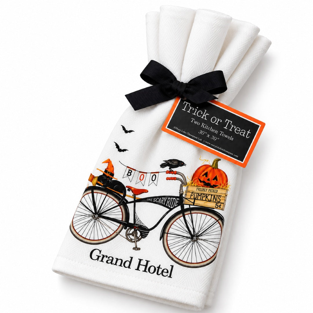 Grand Hotel Halloween Bicycle - Set of 2 Flour Sack Towels