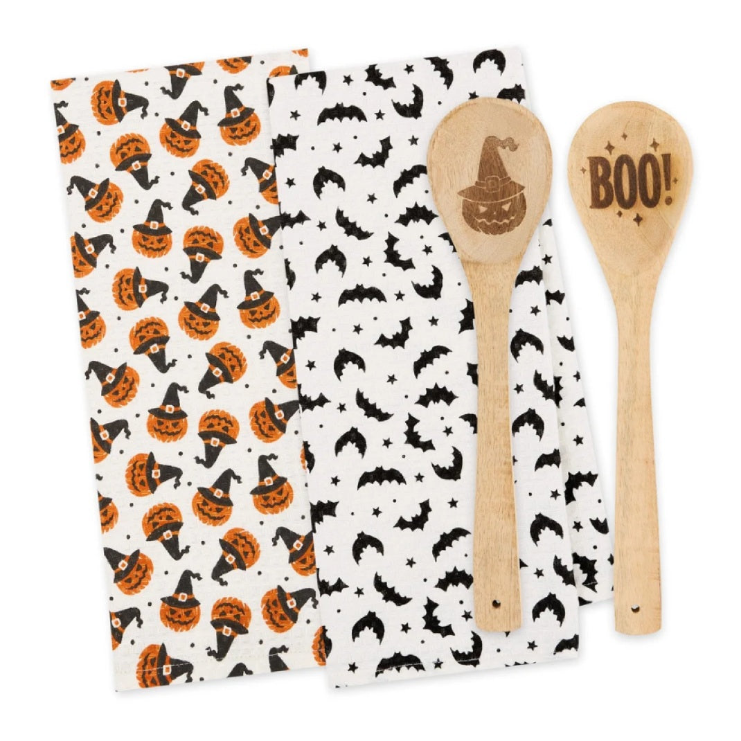 Halloween Dishtowel and Spoon Set
