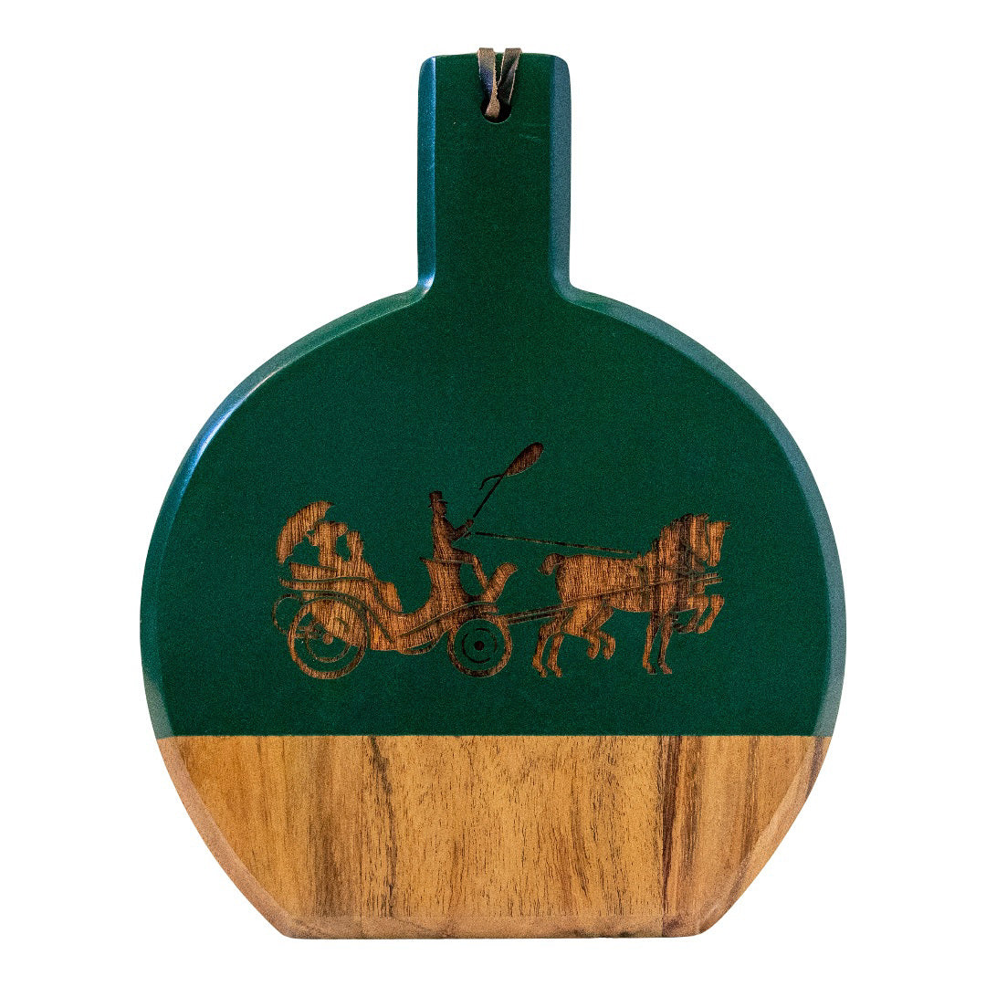 Wood Board with Spreader Knife and Horse and Carriage Logo