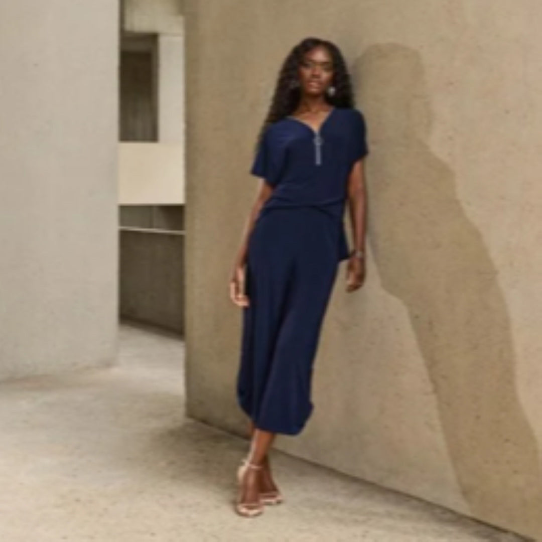 Apparel - Joseph Ribkoff Silky Knit Coulotte Jumpsuit