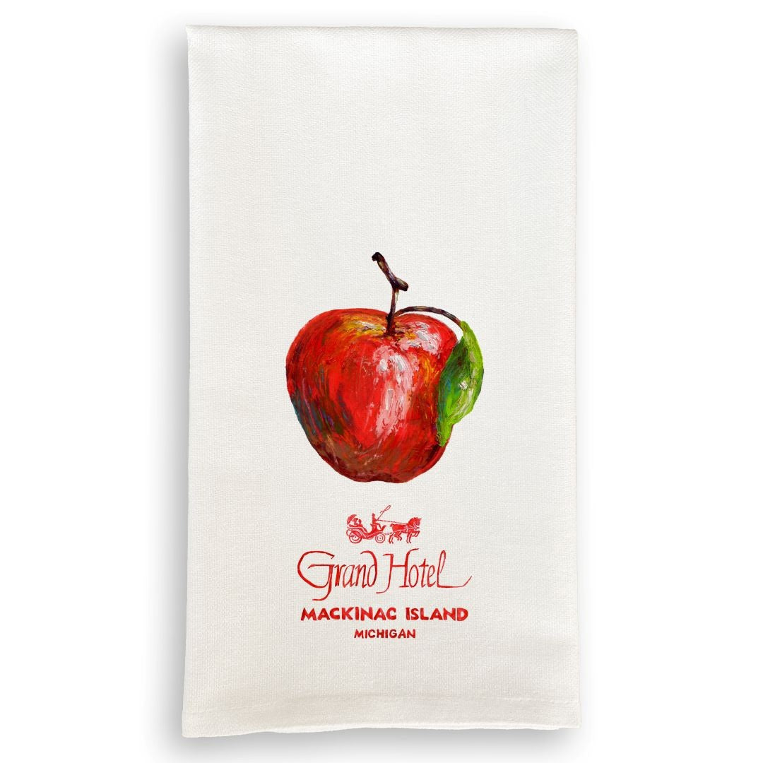 Kitchen Towel - Red Apple with Grand Hotel Logo