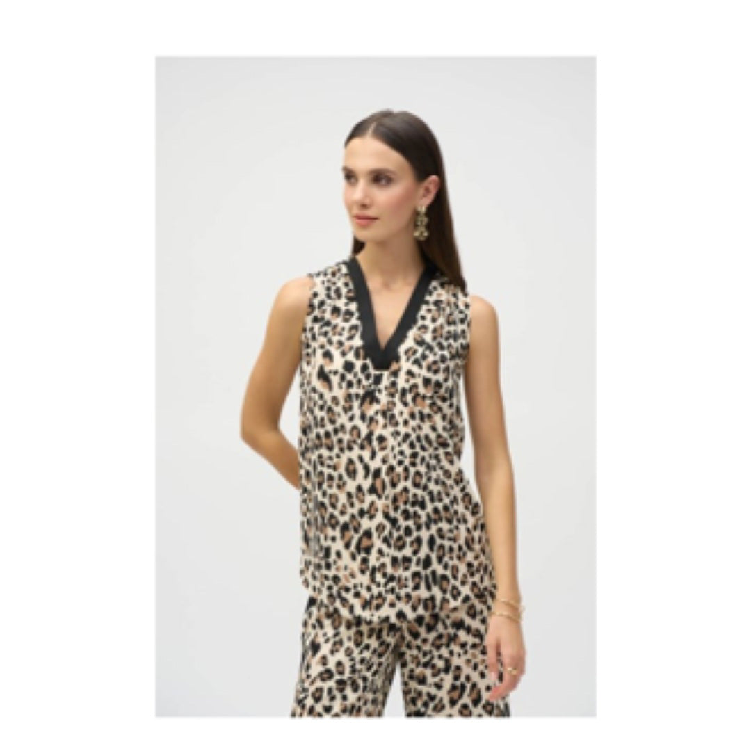 Apparel - Joseph Ribkoff Animal Print Woven Sleeveless Top