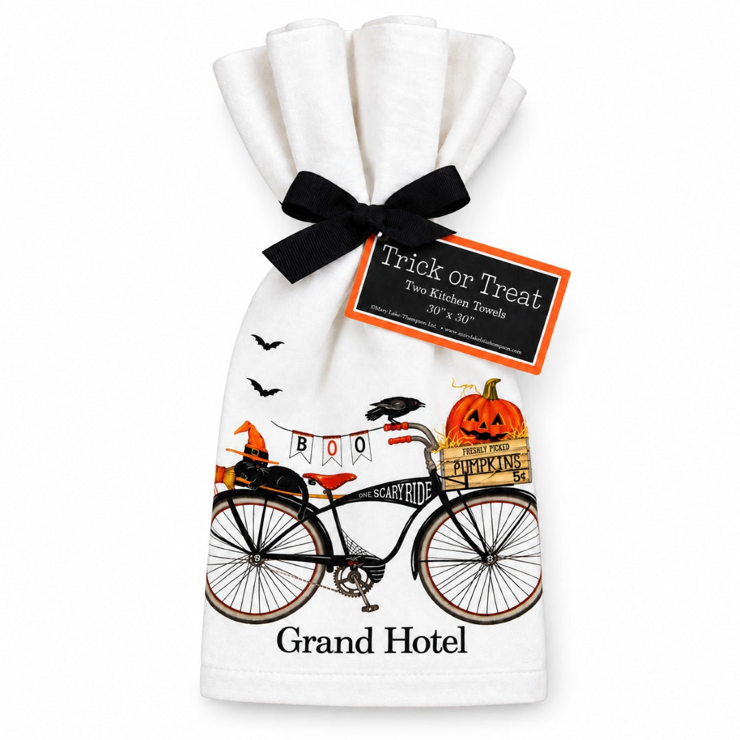 Grand Hotel Halloween Bicycle - Set of 2 Flour Sack Towels
