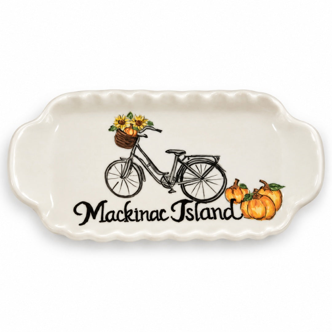 Fall Bicycle Mackinac Island - Small Handled Tray