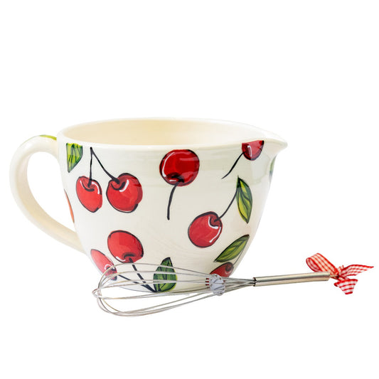 Cherry - Batter Bowl with Whisk Large