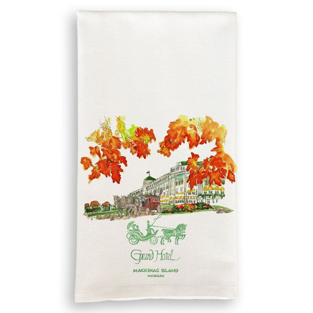 Kitchen Towel - Grand Hotel Fall with Carriage