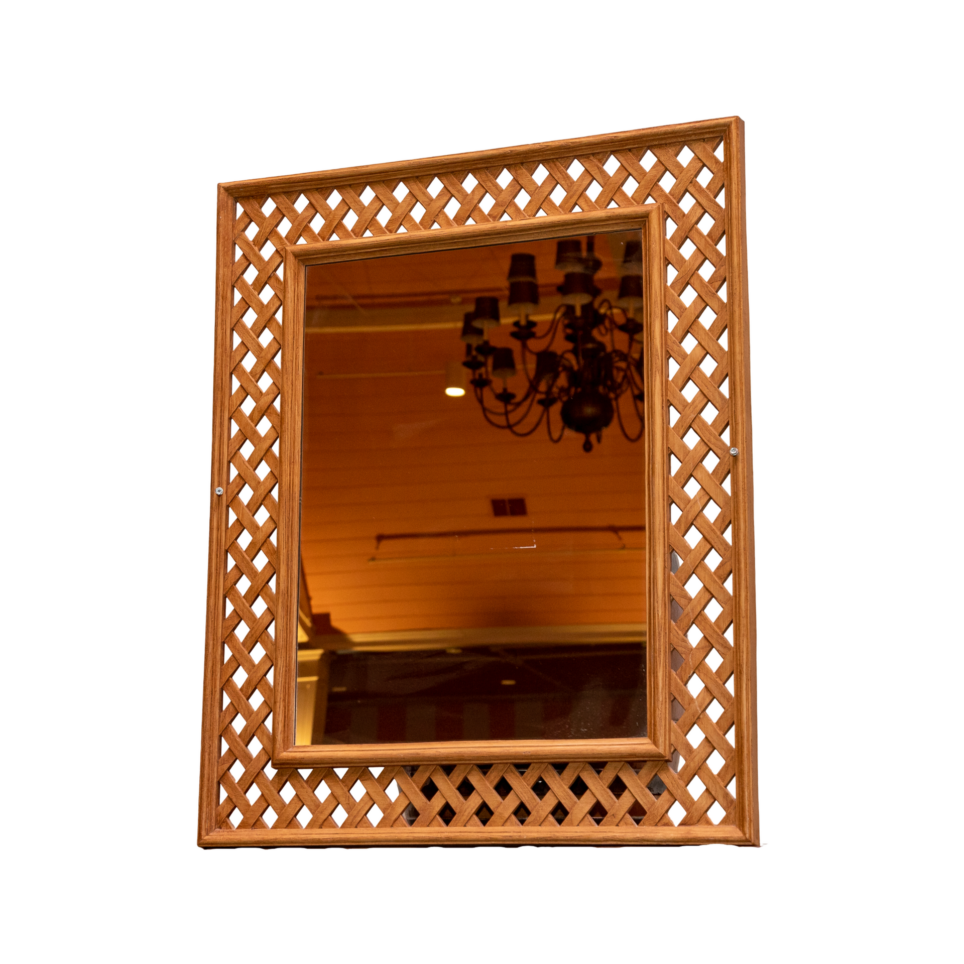 Mirror with Lattice Edge