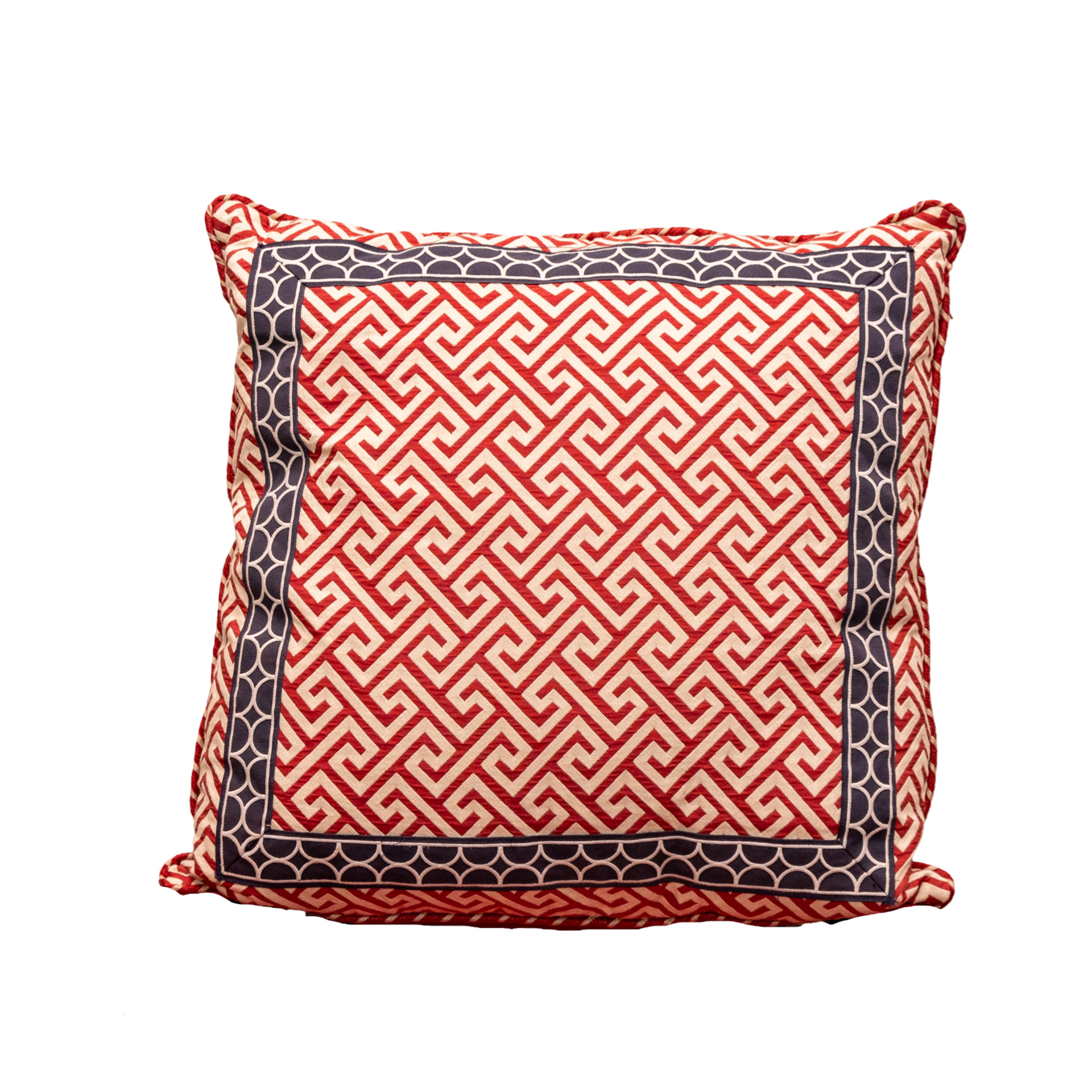 Red and Blue Patterned Pillow