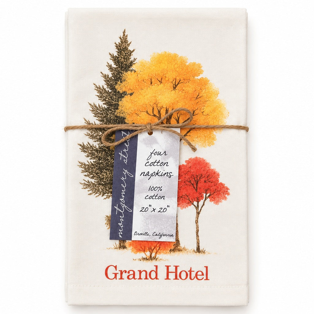 Grand Hotel Fall Forest - Set of 4 Cotton Napkins