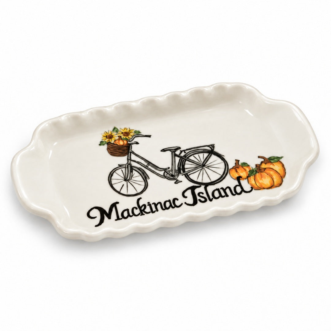 Fall Bicycle Mackinac Island - Small Handled Tray