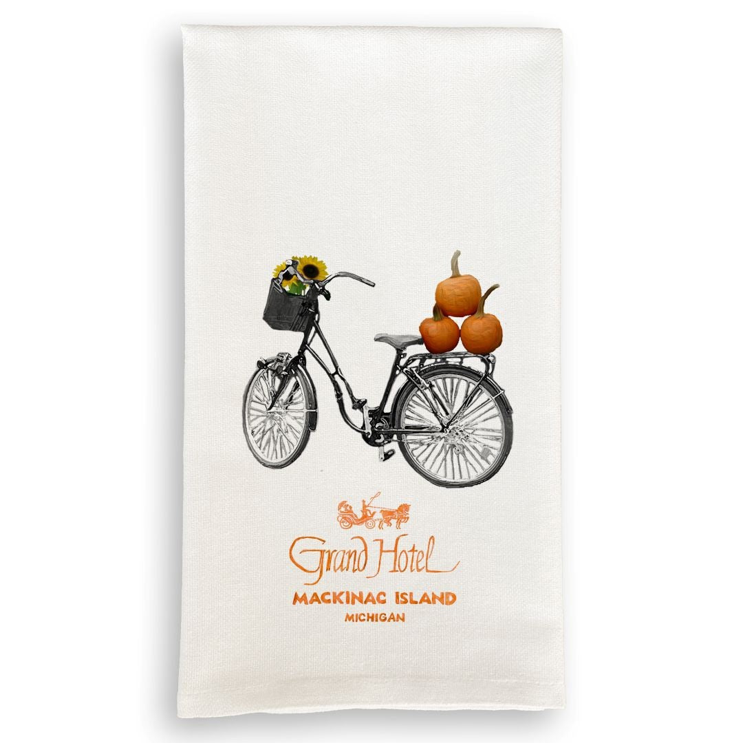 Kitchen Towel - Bicycle with Pumpkins Grand Hotel Logo