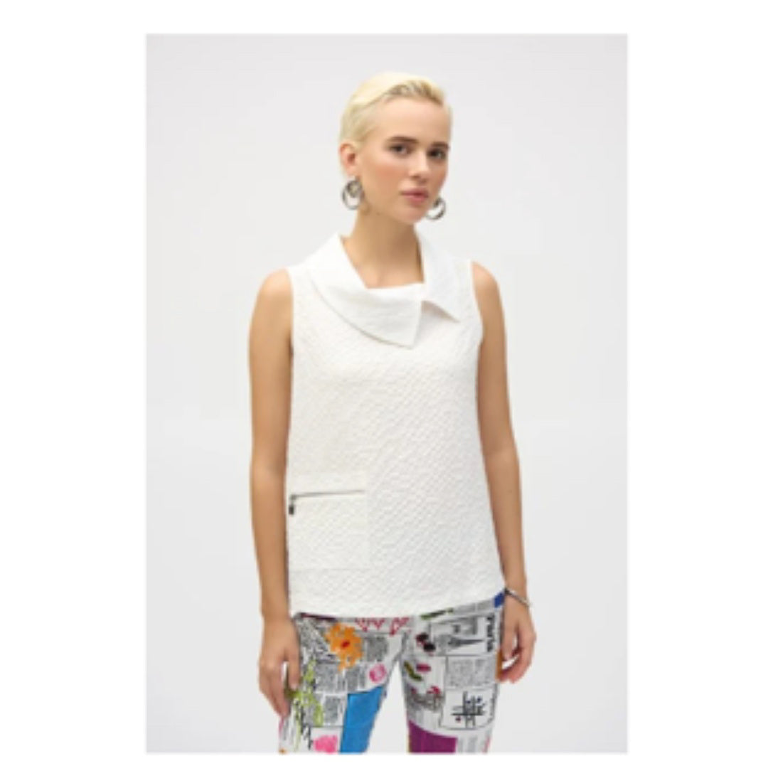 Apparel - Joseph Ribkoff Seersucker Sleeveless Straight Top